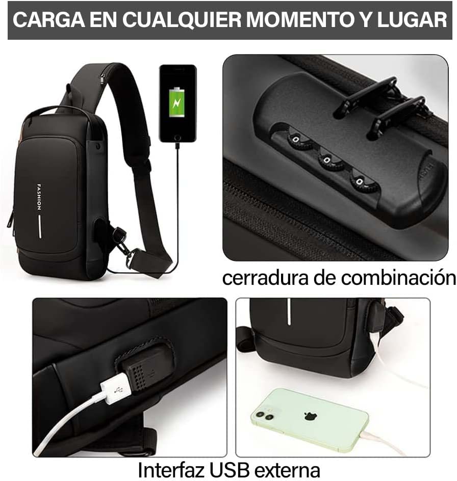 Mochila cruzada antirobo